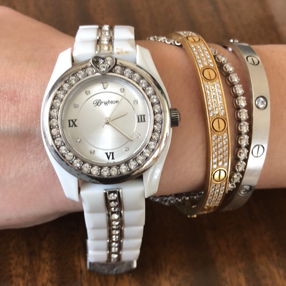 Brighton Dana Point  white faux diamond watch
